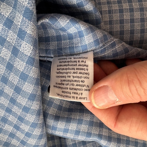 Joseph Abboud Men's Long‎ Sleeve Mini Check Button Up Shirt Blue Size X-Large - Picture 7 of 12